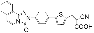 (2Z)-2-cyano-3-(5-(4-(3-oxo-[1,2,4]triazolo[3,4-a]isoquinolin-2(3H)-yl)phenyl)thiophen-2-yl)acrylic acid