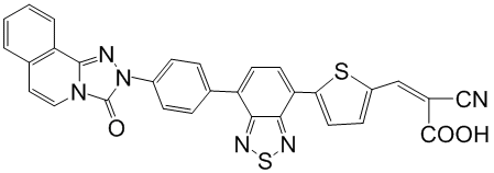 (Z)-2-cyano-3-(5-(7-(4-(3-oxo-[1,2,4]triazolo[3,4-a]isoquinolin-2(3H)-yl)phenyl)benzo[c][1,2,5]thiadiazol-4-yl)thiophen-2-yl)acrylic acid